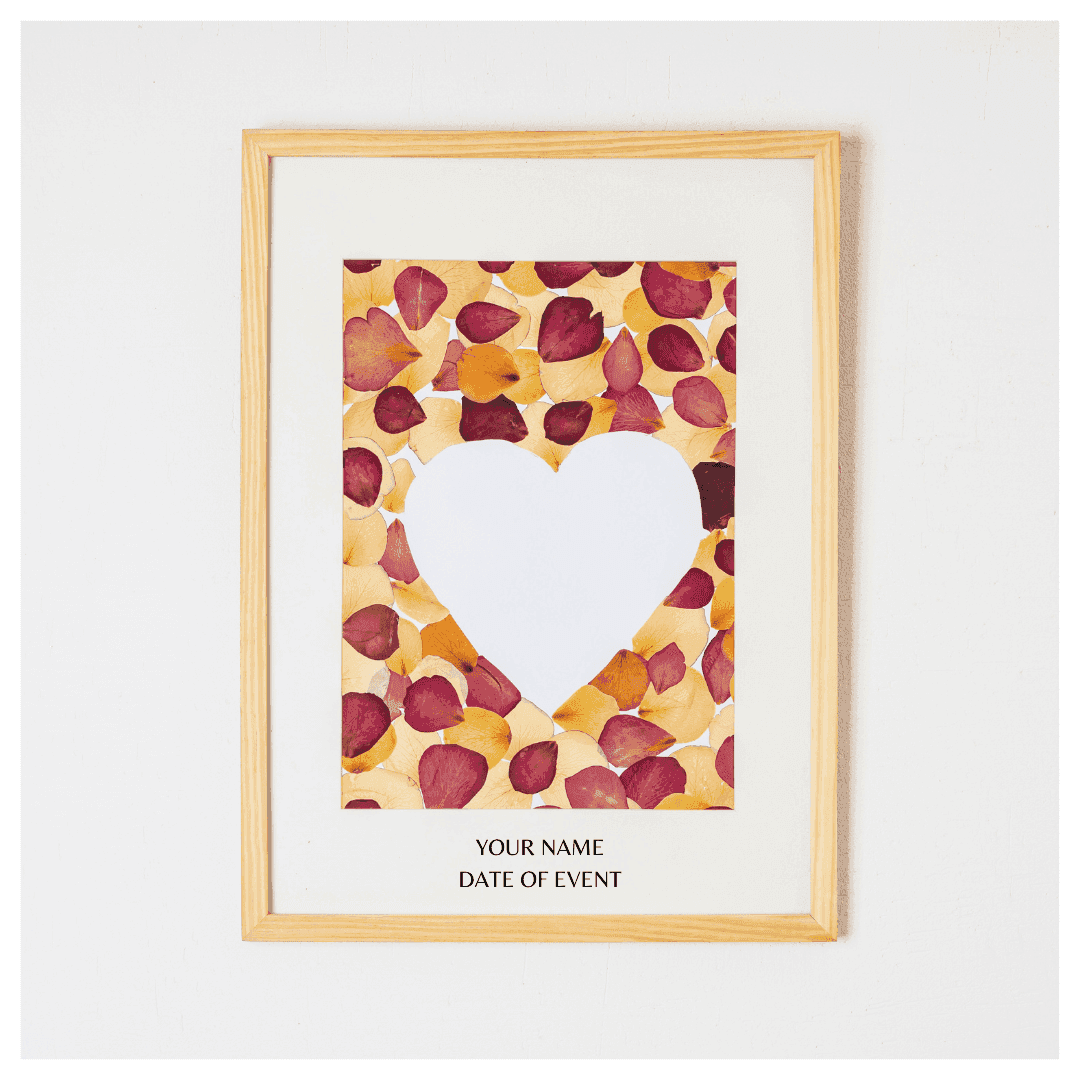 Pressed Petal Heart Frame