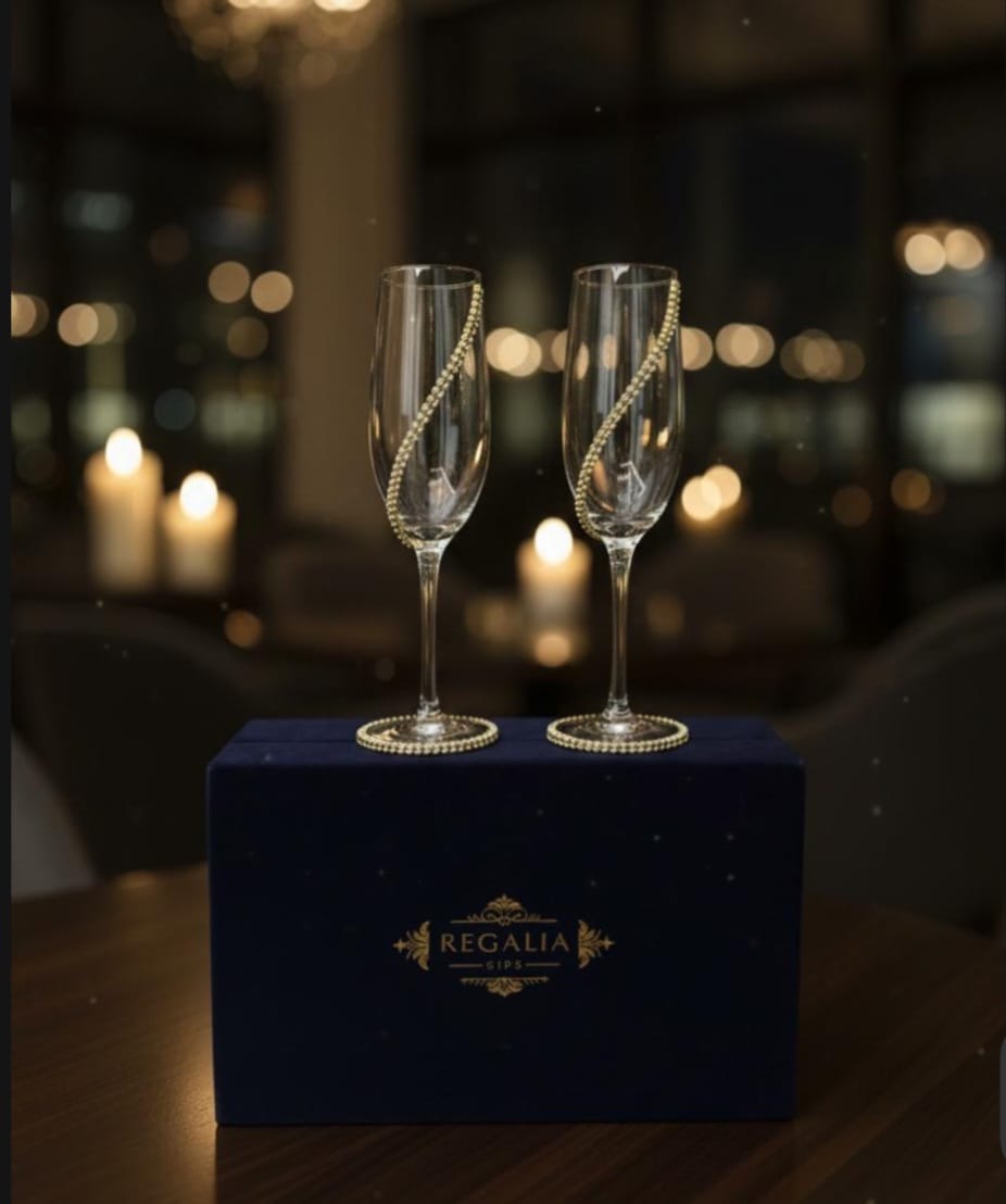 Twirl Rhinestone Champagne Flutes