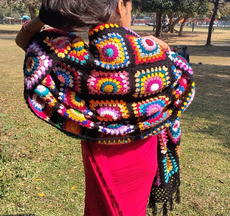 Crochet Granny Square Wrap