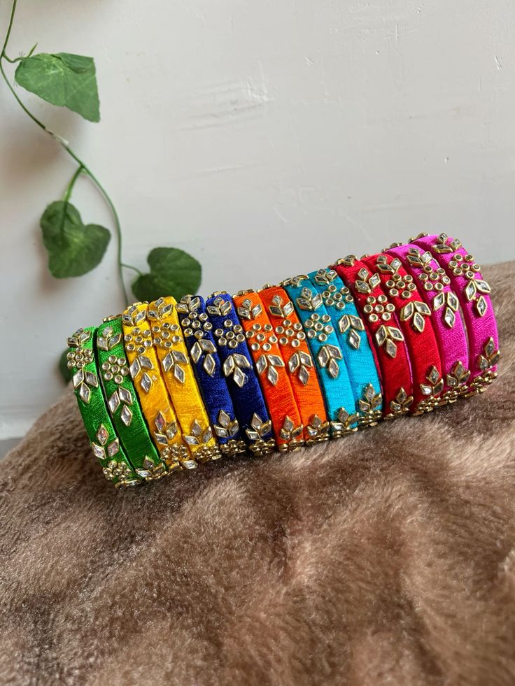 Rang-Mahal Multicolour Silk Thread Bangles Set