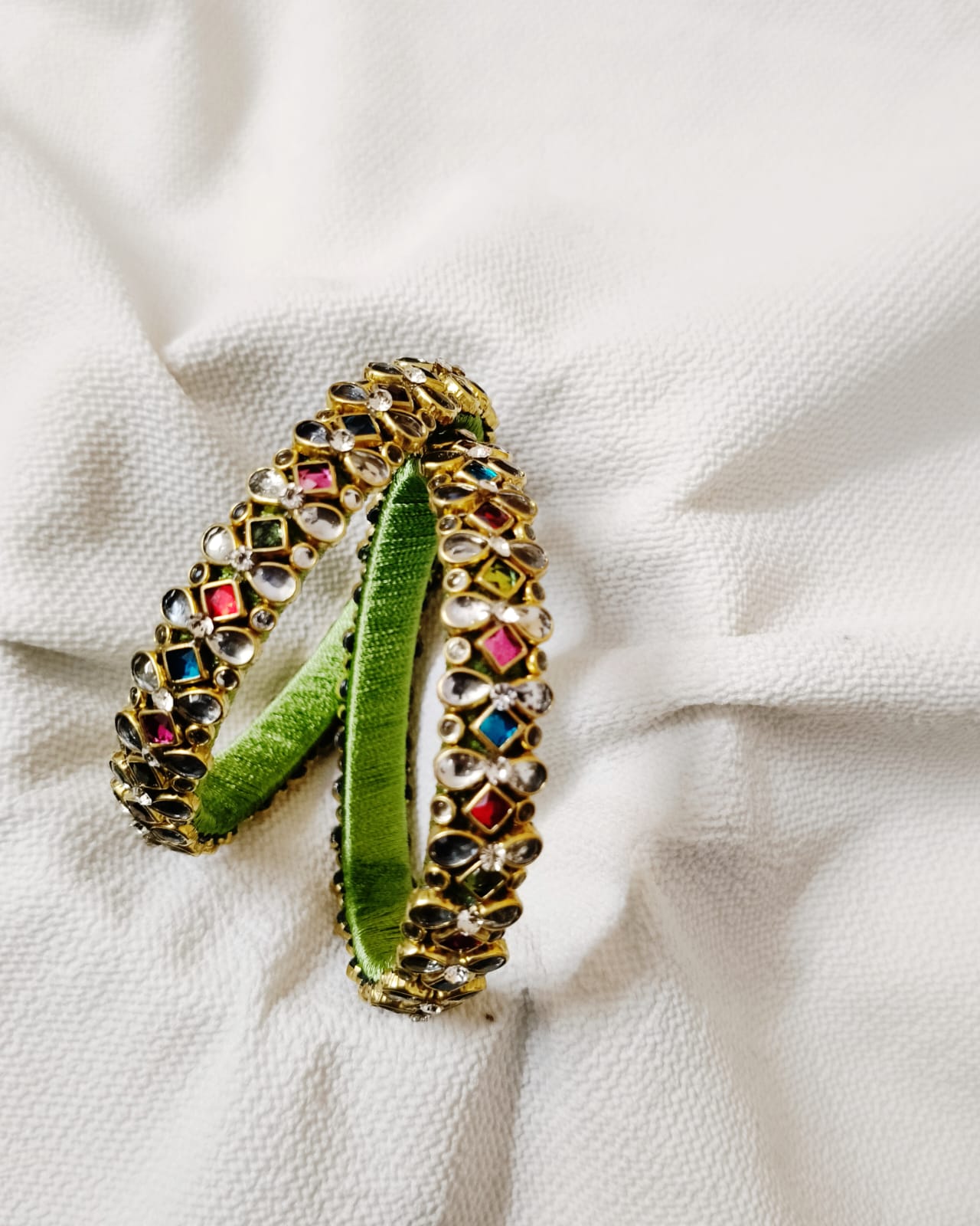 Navrang Kundan Velvet Bangles Set