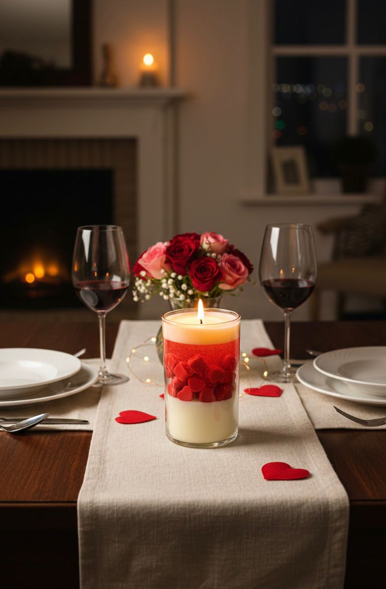 Heart Layered Jar Candle