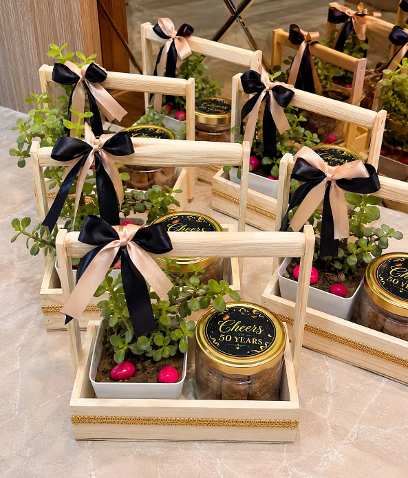 Celebration Hamper with Jade Plant & Treats