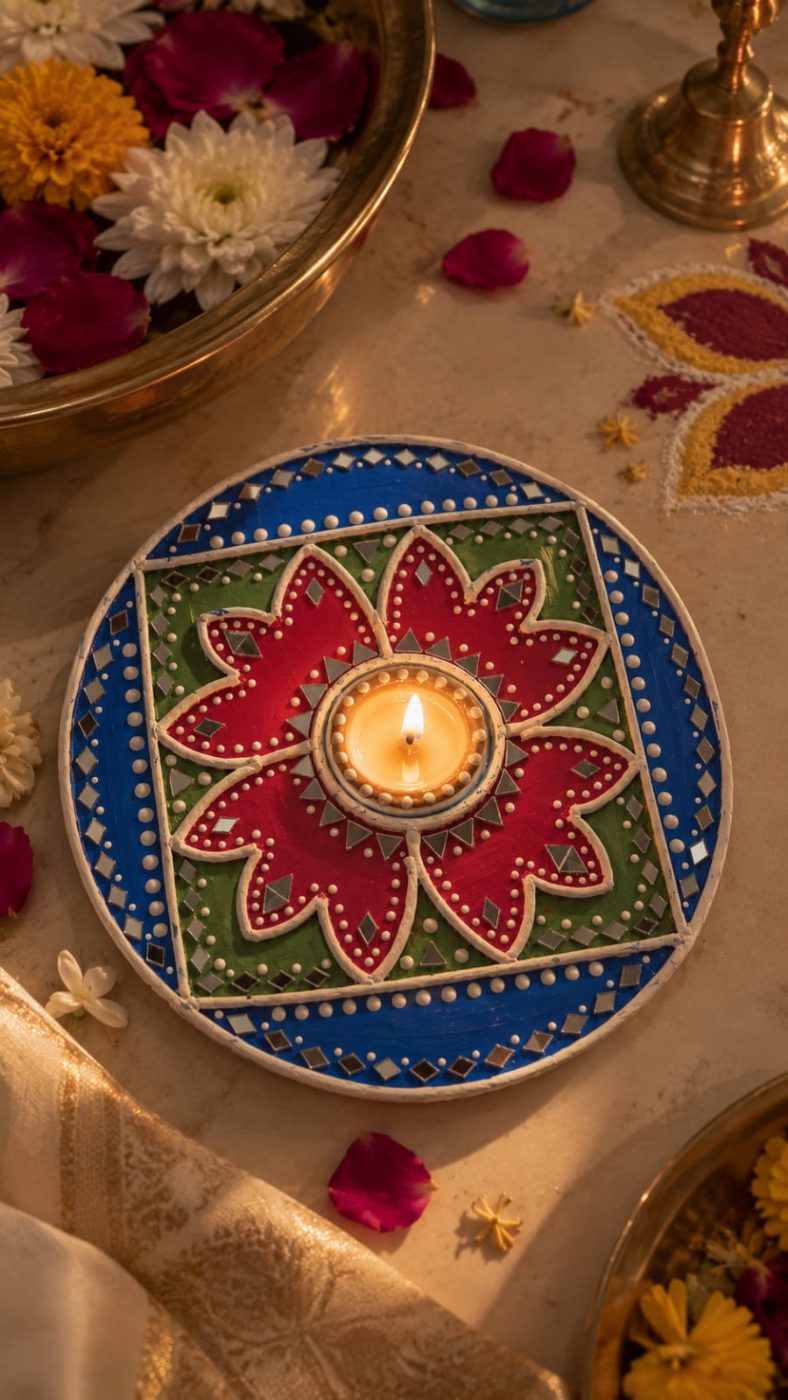 Hand-Painted Festival Diya Holder