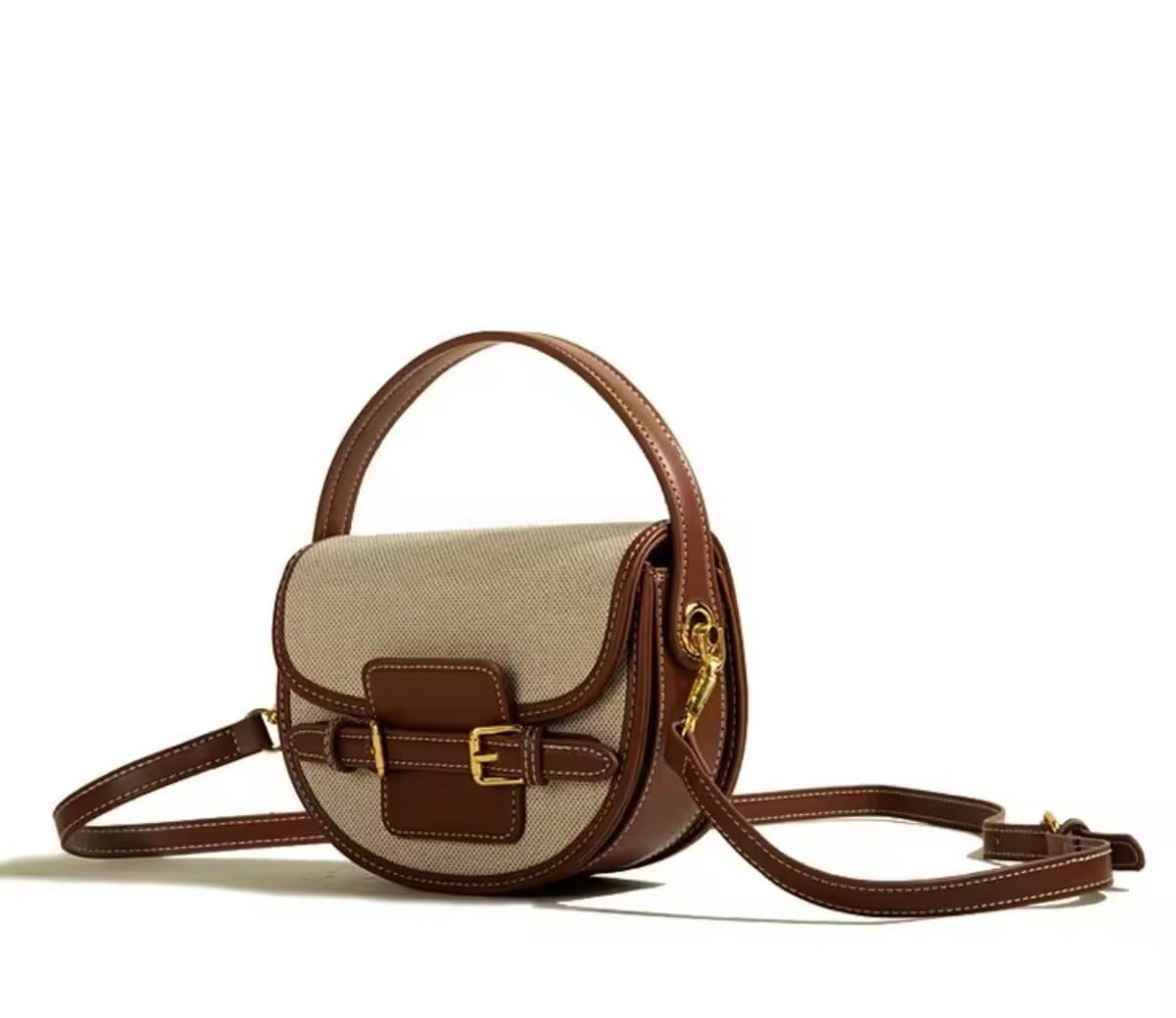 Handcrafted Canvas and Leather Satchel