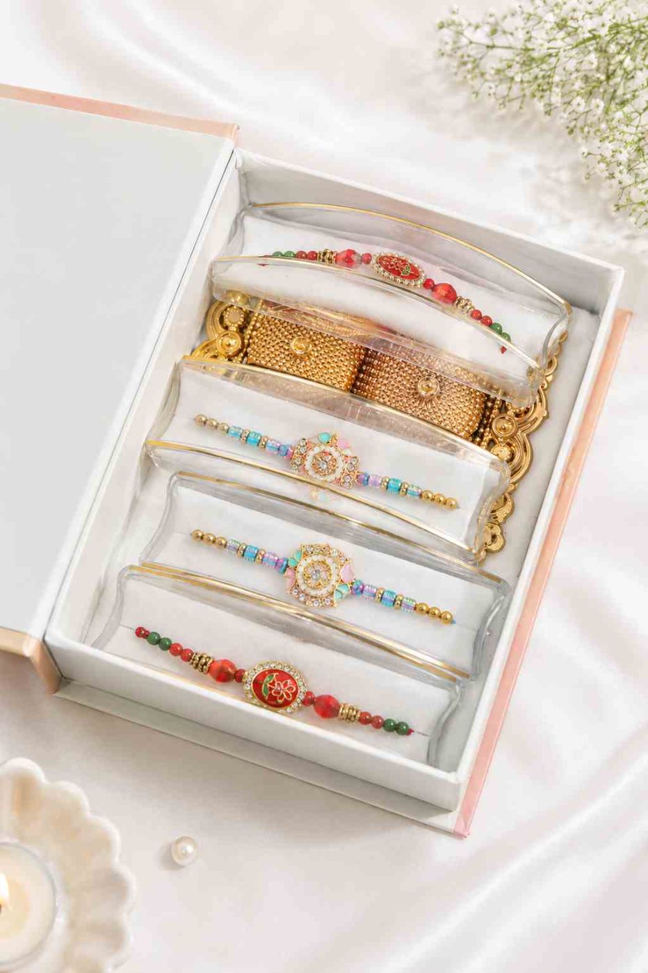 Elegant Rakhi Hamper Set of 4