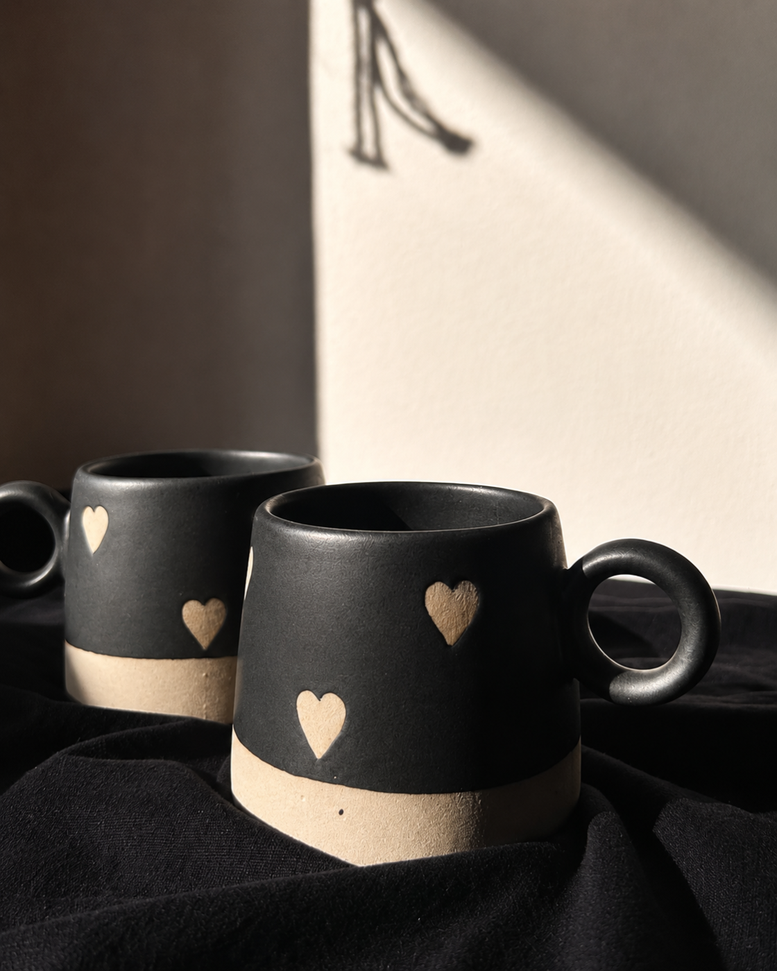 Charming Heart-Patterned Ceramic Mugs