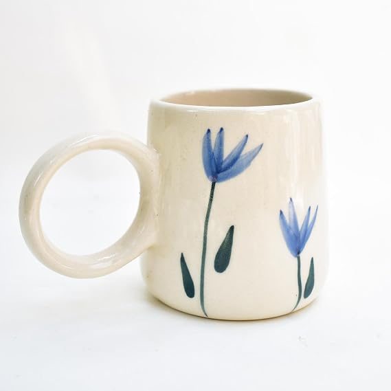 Blue Tulip Ceramic Mug