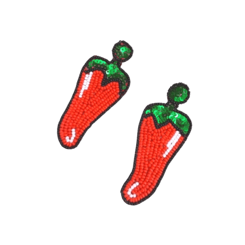 Spicy Chili Beaded Statement Earrings