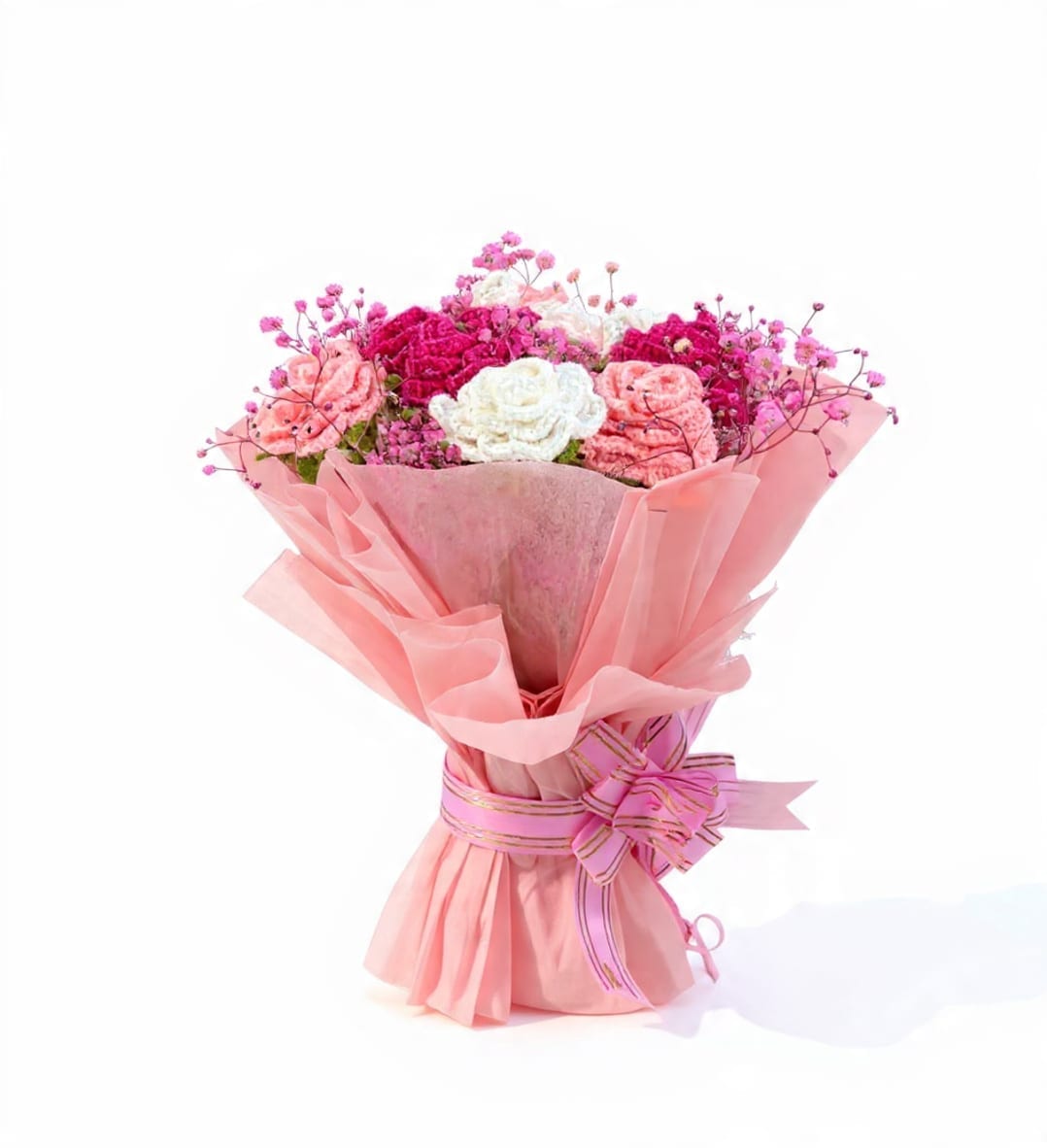 Pink Crochet Flower Bouquet