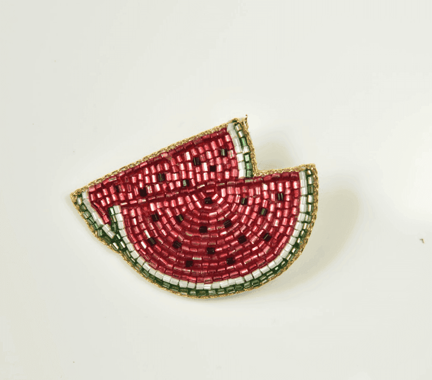 Watermelon Slice Bead Brooch/Hair-Clip