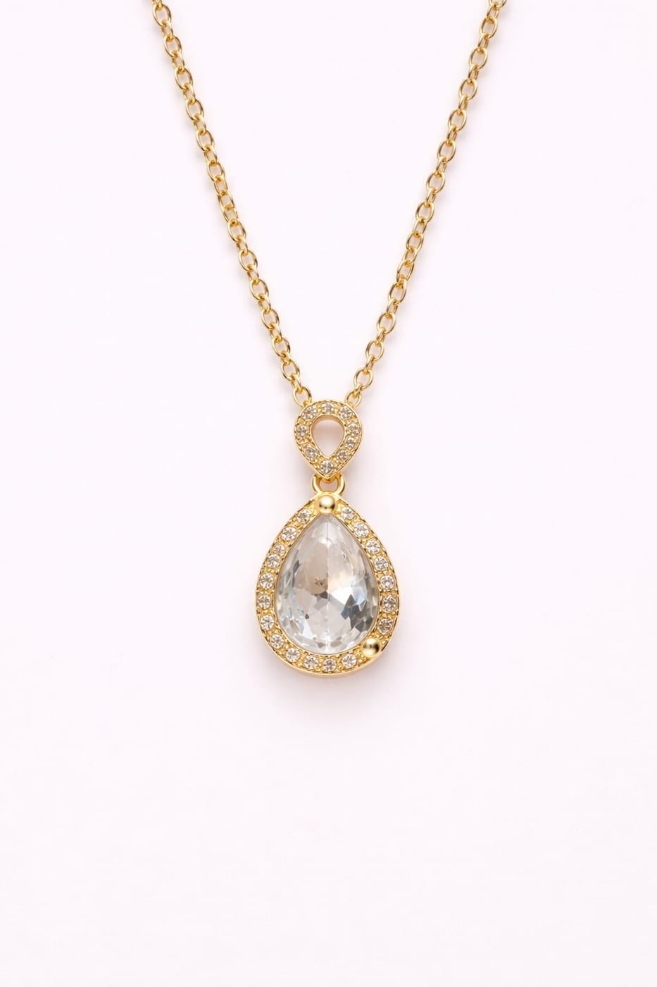 Golden Tear Pendant Necklace