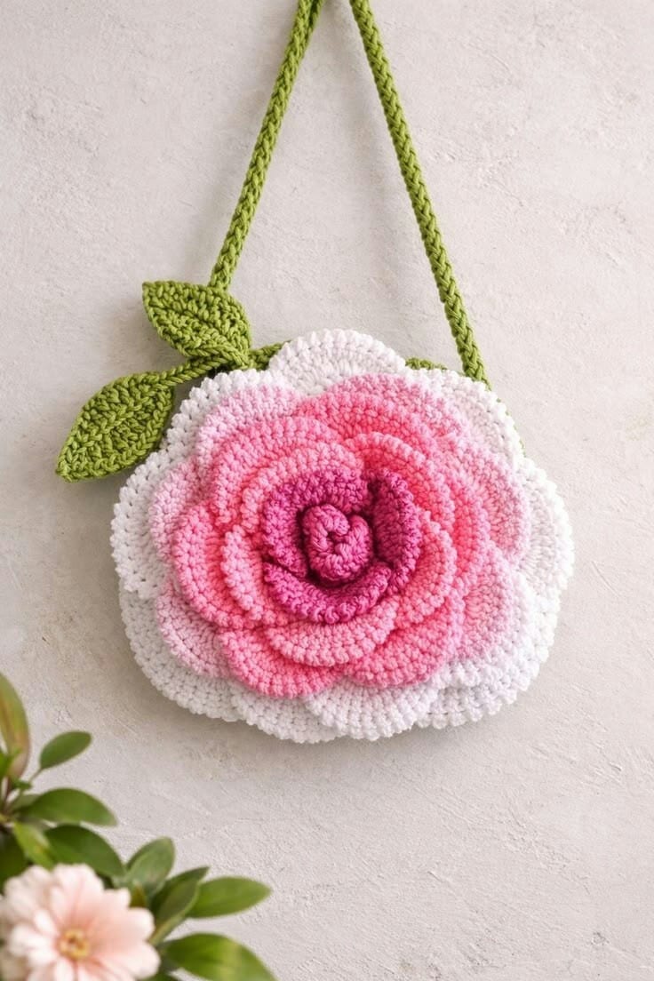 Crochet Rose bag