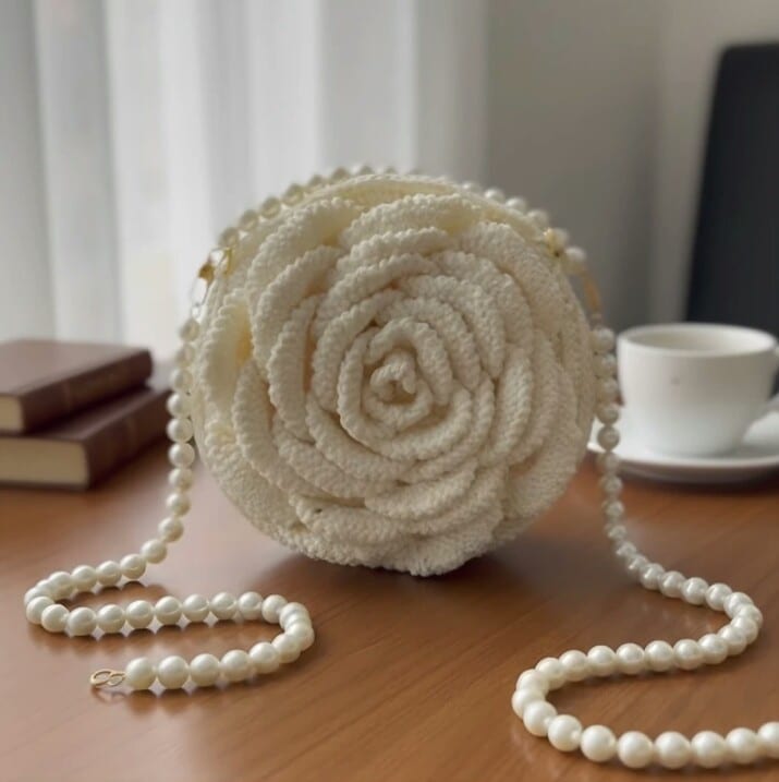 Double Side Rose Crochet Bag