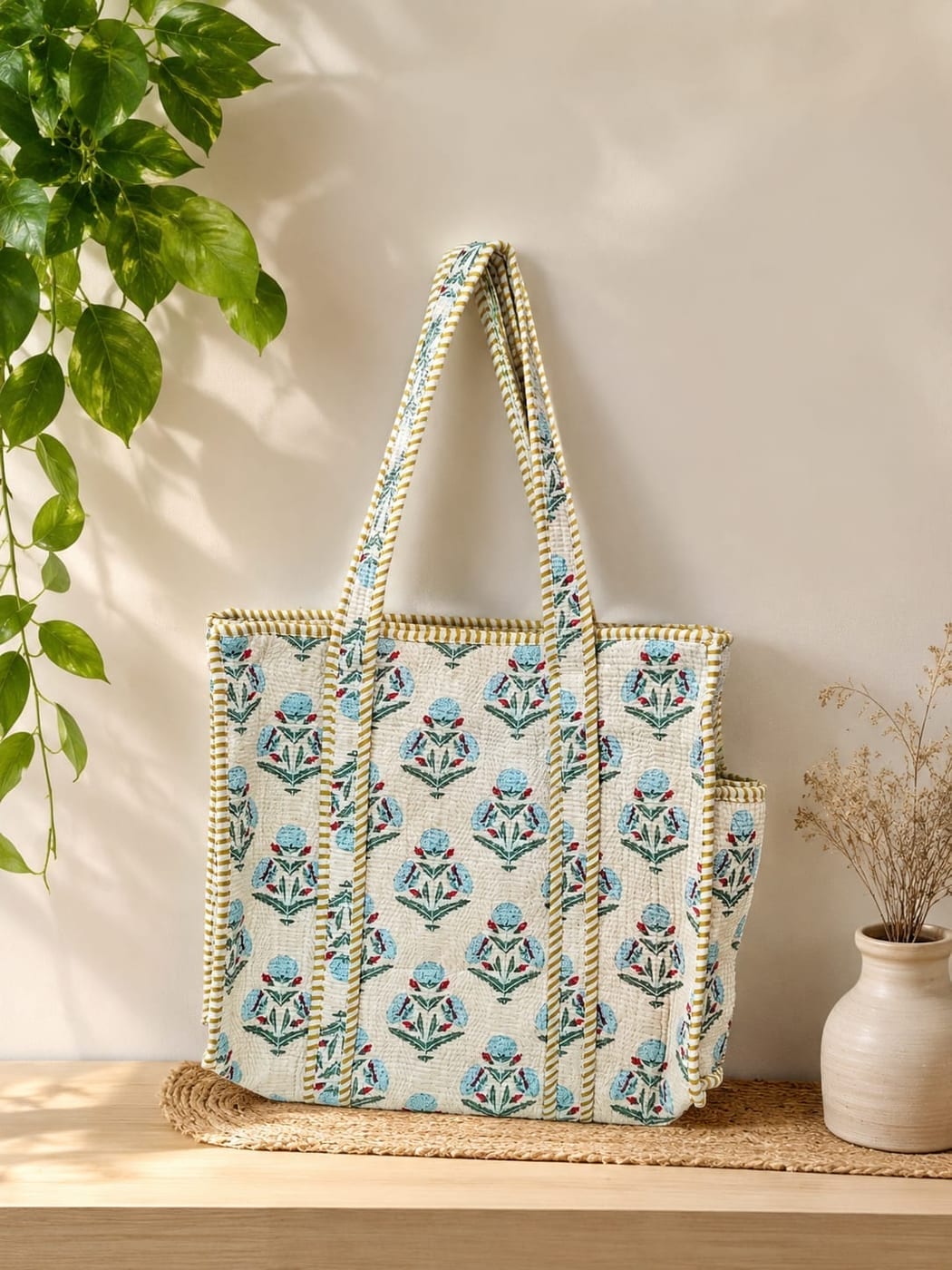 Jaipur Print Cotton Tote Bag