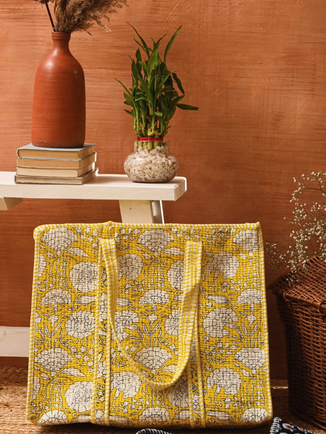 Vibrant Yellow Cotton Tote Bag