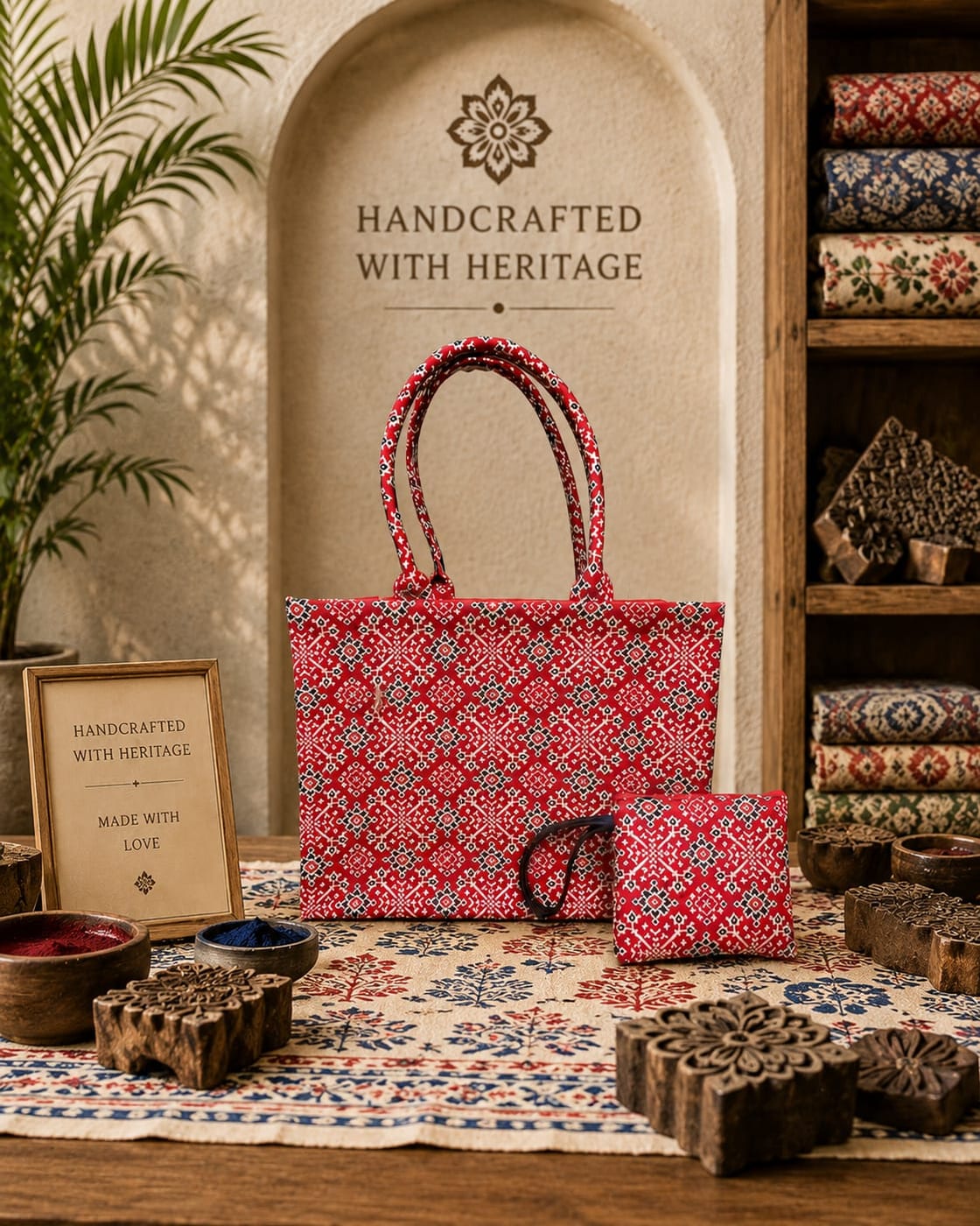 Hand Block Printed Laptop Padded Hard Box