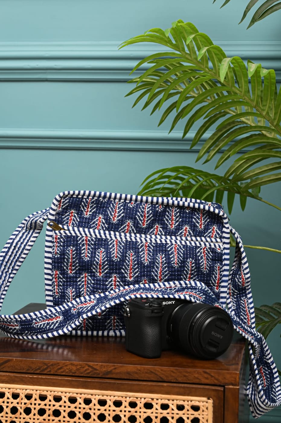 Cotton Sling Bag with Zip